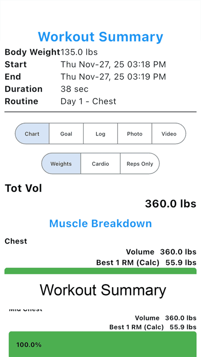 Gym Log Track - Workout Logger iPhone screenshot 2 - Health & Fitness app