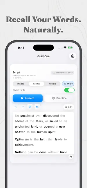 QuietCue: Speak, Don’t Read screenshot 1