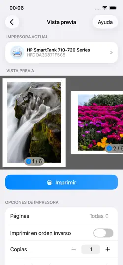 Captura de pantalla de PrinterShare en iPhone 2