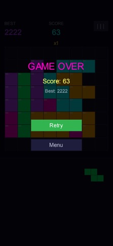 Neon Block - Puzzle Game iPhone screenshot