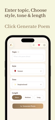 SoulPoetry: AI Poem Generator iPhone screenshot
