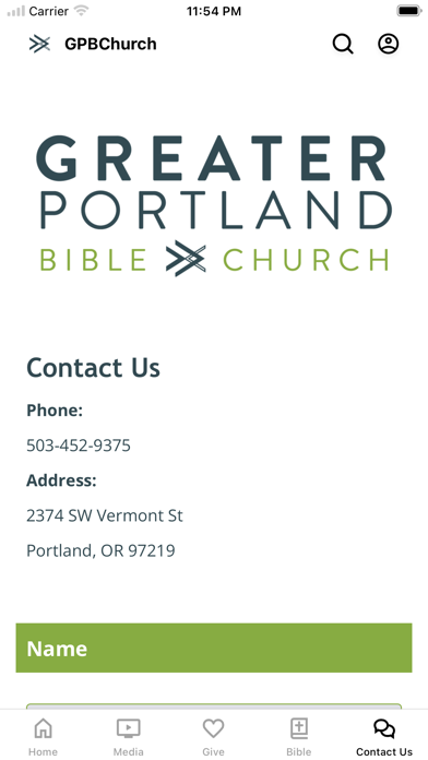 Greater Portland Bible Church Screenshot