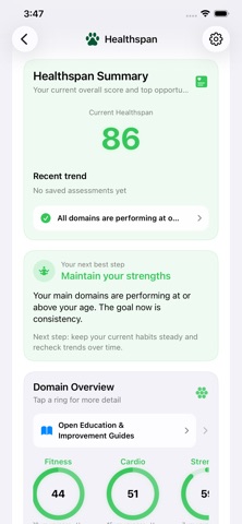 Healthspan Tracker screenshot