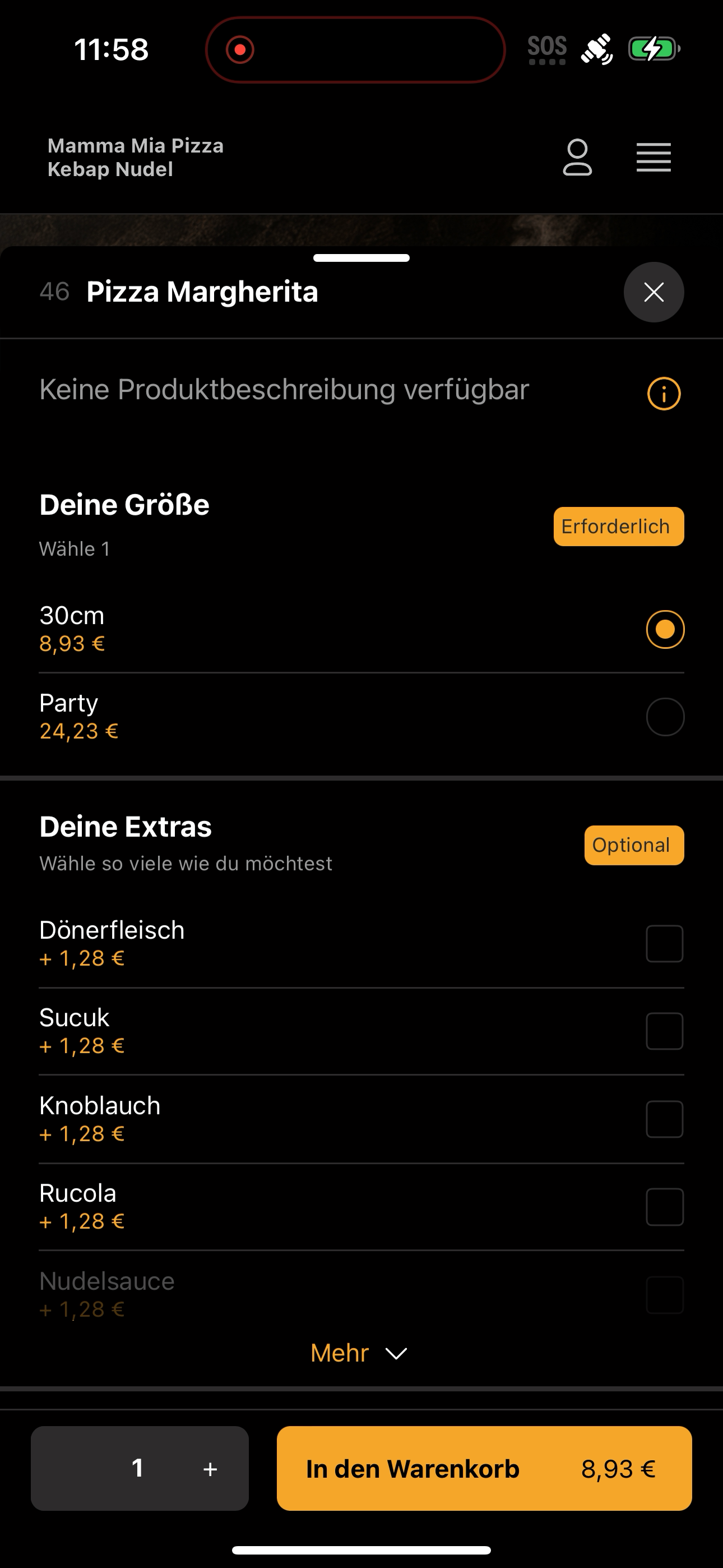 Mamma Mia Pizza Kebap Nudel Ba screenshot 4
