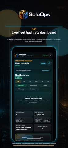 SoloOps: Miner Dashboard Screenshot 1 of 5