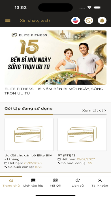 Elite Fitness app screenshot