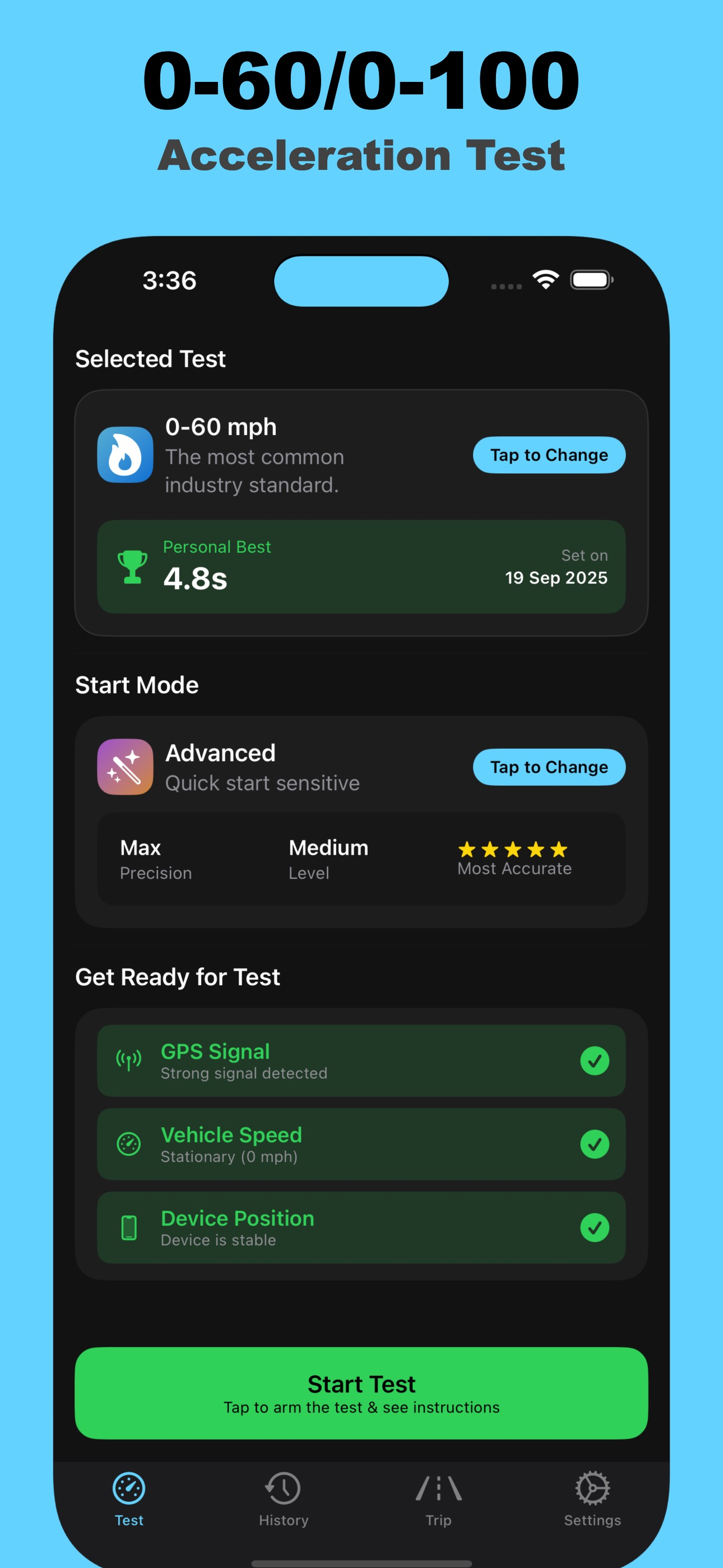 Speed Up 0-60 & 0-100 test