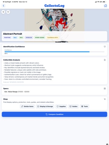 CollectoLog: AI Collector App iPad screenshot