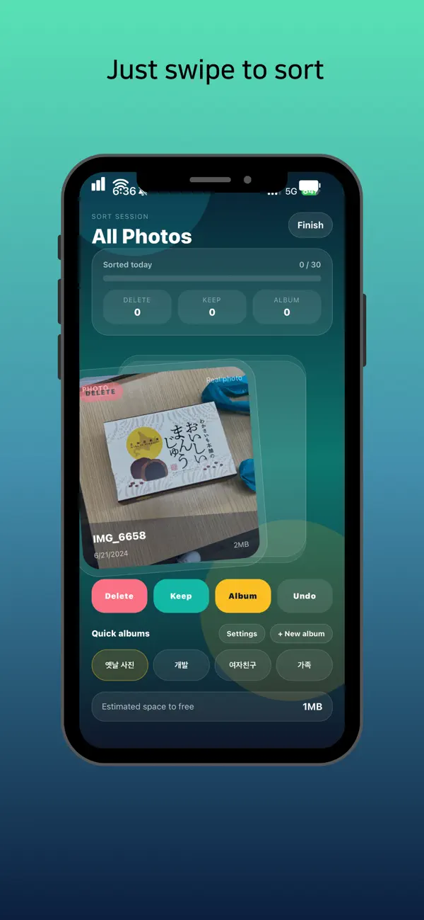 Screenshot #3 pour KeepOrGone - Swipe Clean Photo