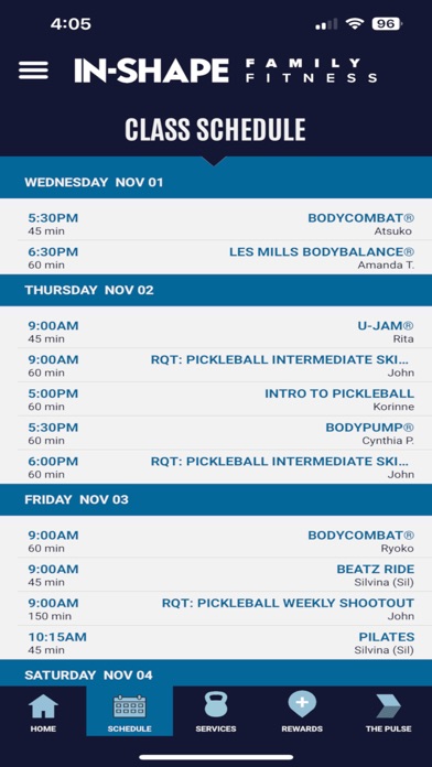 In-Shape Fitness Screenshot