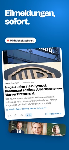 Swiss News App : Schweiz NZZ iPhone screenshot