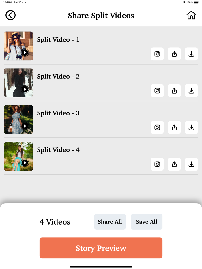 Video Split - Long Story Maker