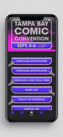 Tampa Bay Comic Convention 26 iPhone screenshot