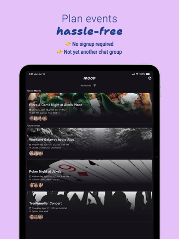 Mood – Hassle-free Events iPad screenshot