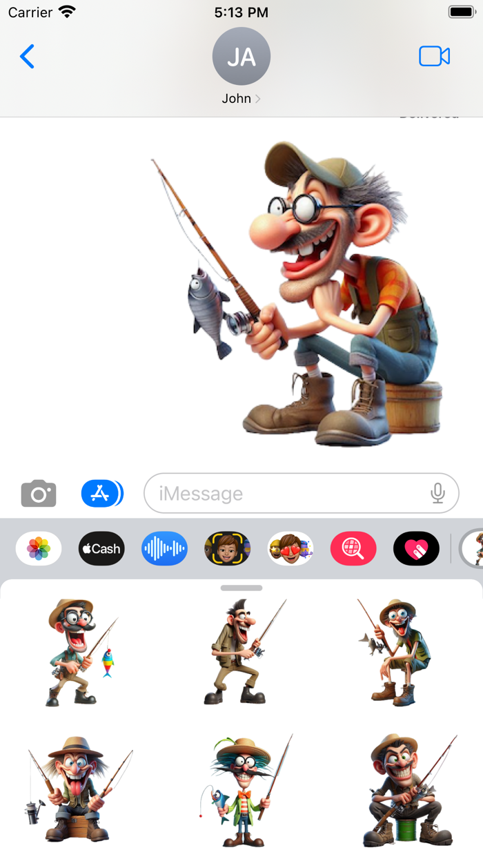 Goofy Fisherman Stickers