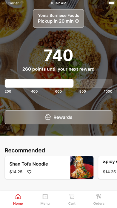 Yoma Burmese Foods app screenshot