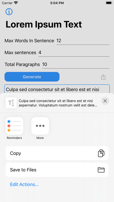 Screenshot #3 pour Lorem Ipsum Text