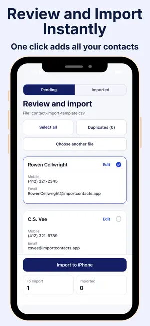 Import Contacts screenshot 2