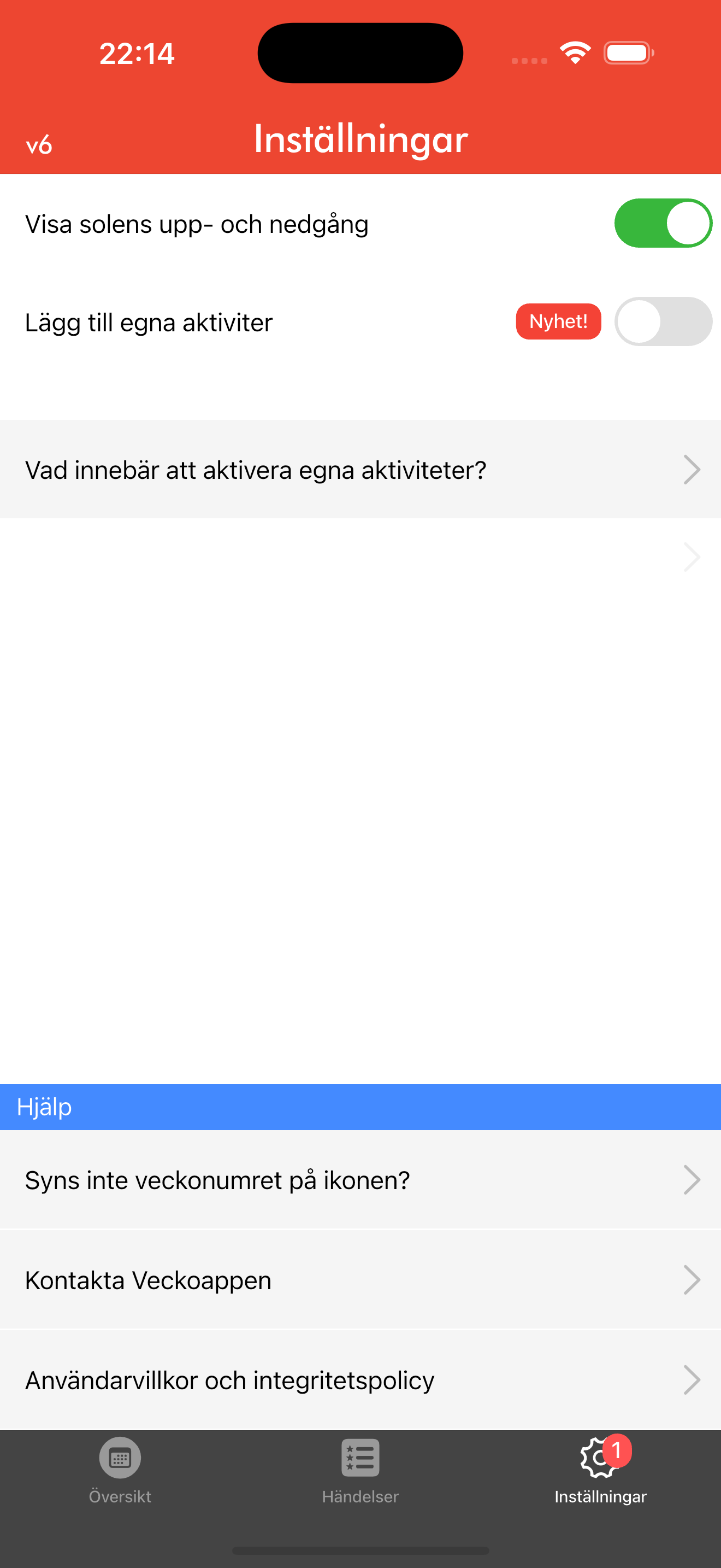 Veckoappen.