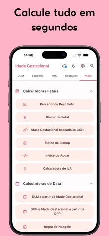 Idade Gestacional (do bebê) iPhone screenshot 7