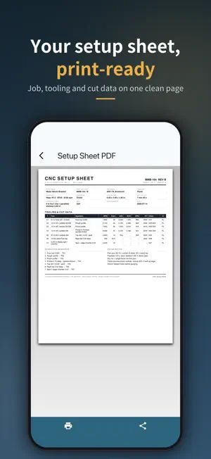 CNC Setup Sheet screenshot 1