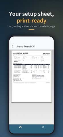 CNC Setup Sheet Screenshot 1 of 6