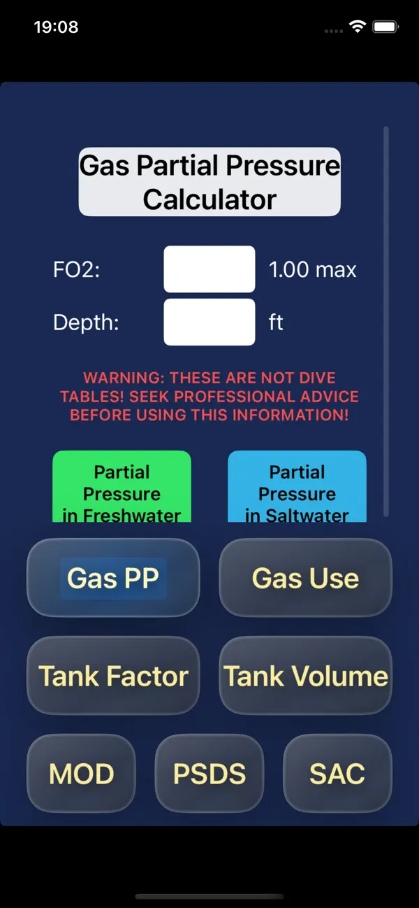 Screenshot #2 pour Public Safety Dive Calculator