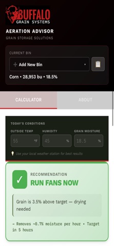 Bin Aeration Advisor screenshot 1
