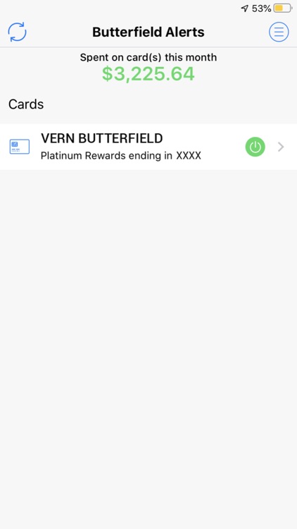 Butterfield Card Alerts