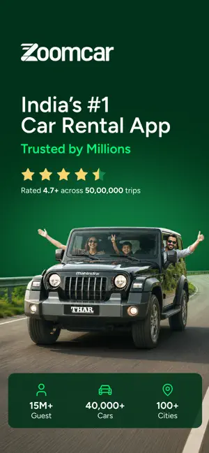 Zoomcar: Car rental for travel iPhone screenshot 1