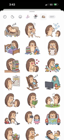 Cozy Hedgehog Stickers Screenshot 1 of 4
