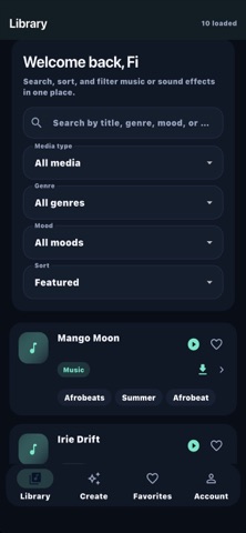 Creator Library iPhone screenshot