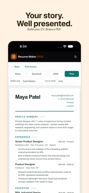 Resume Maker 9000: CV Builder screenshot 1