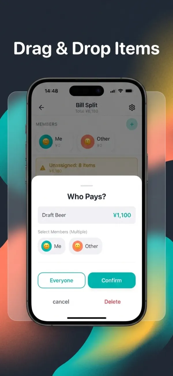 Screenshot #2 pour TossReci: Travel Bill Splitter