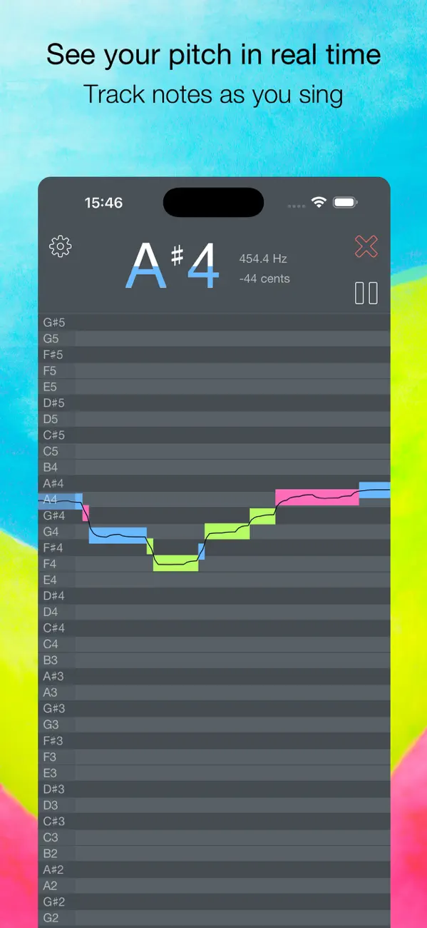Screenshot #1 pour OnPitch - Vocal Pitch Monitor