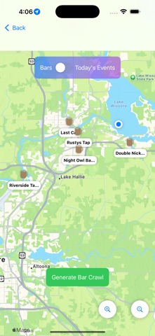 DiveBarApp iPhone screenshot