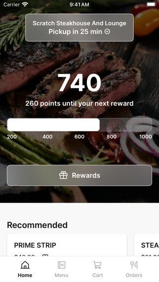 Scratch Steakhouse And Lounge app screenshot