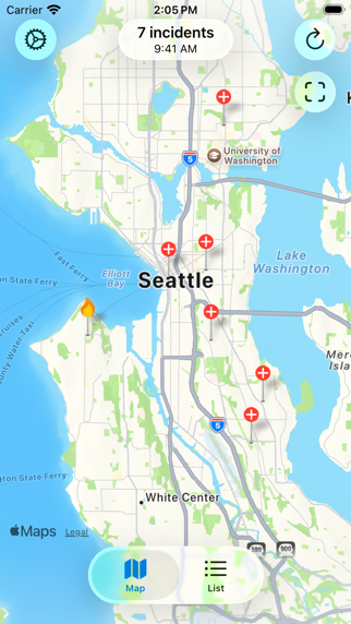 Seattle Incidents iPhone screenshot 1 - News app