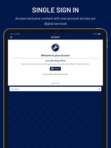 Millwall FC iPad screenshot