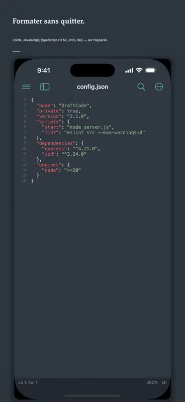 DraftCode : éditeur code texte screenshot 5 of 8