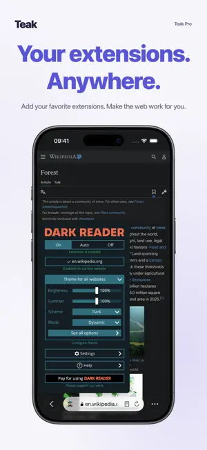 Teak Browser: Extensions screenshot 2