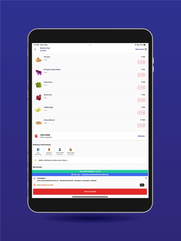 RDClick: Grocery App-Ratnadeep iPad screenshot 7 - Shopping app