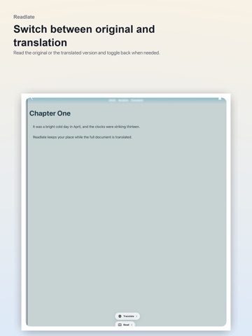 Readlate: EPUB Translator iPad screenshot