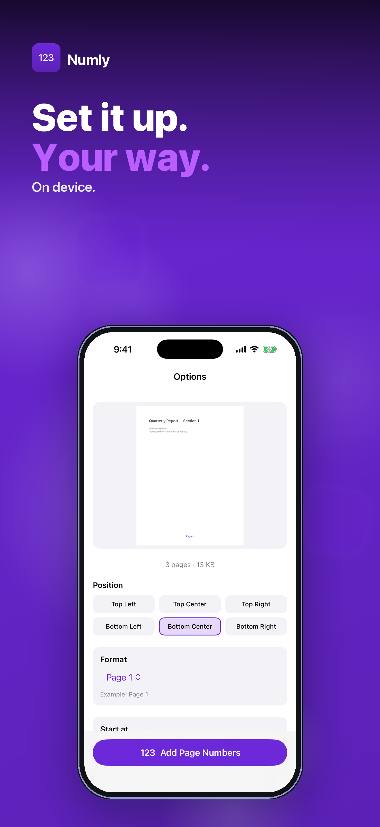 Numly: PDF Page Numbers screenshot 2