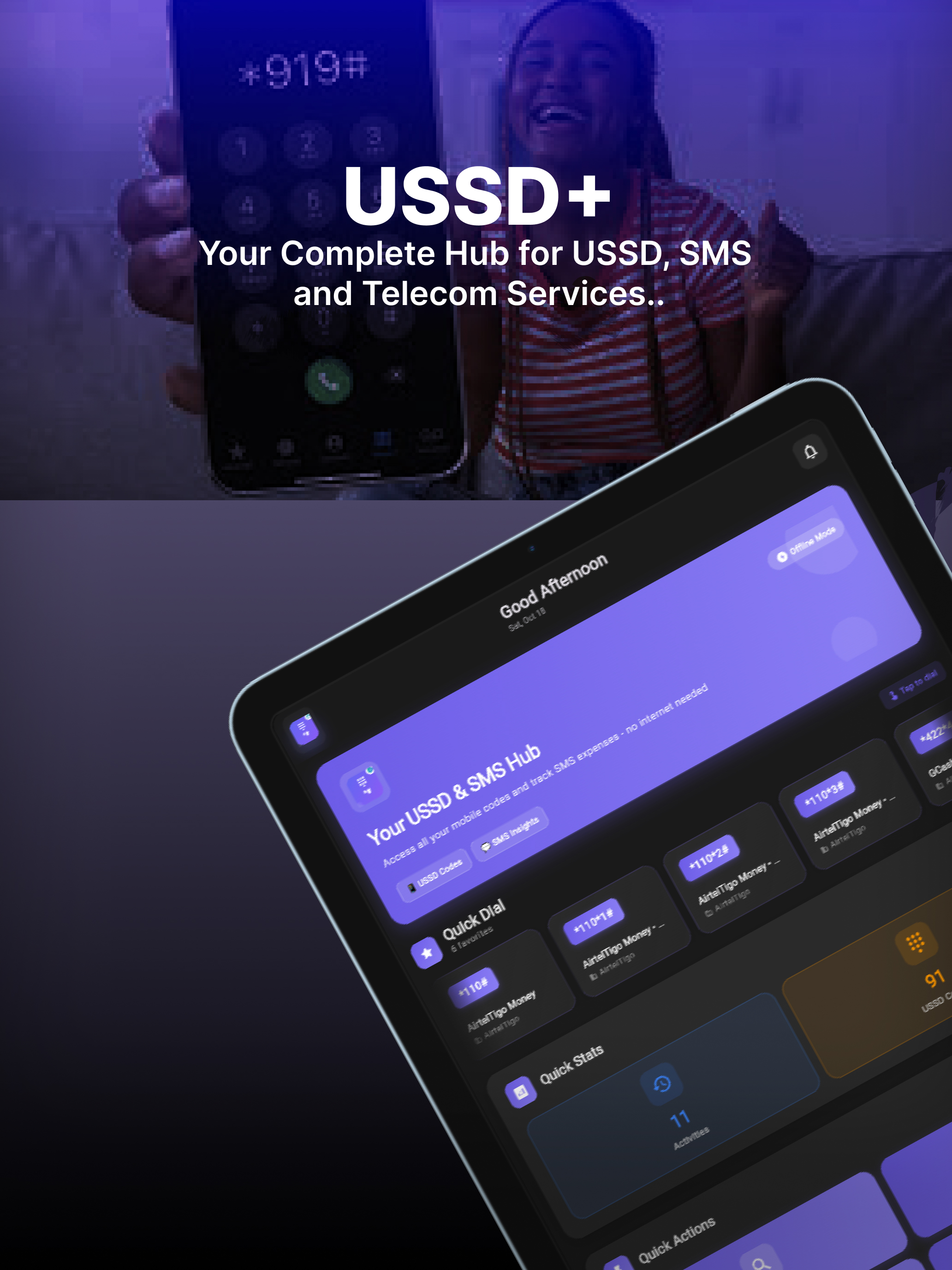 USSDplus: USSD Codes & SMS AI