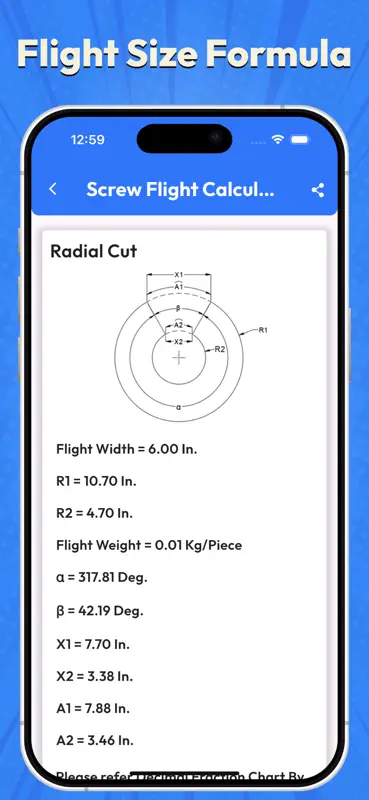 Screw Flight Calculator screenshot 5 of 5