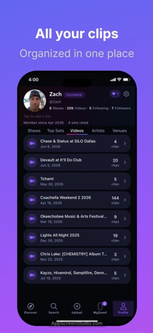 SoundQuest: HQ of live music iPhone screenshot