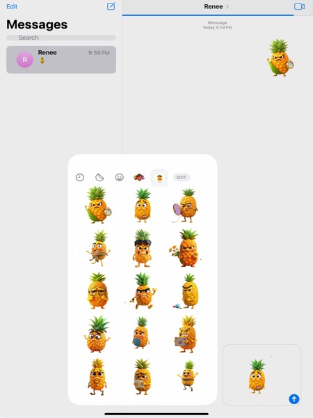 【图】焦虑的菠萝贴纸(截图2)
