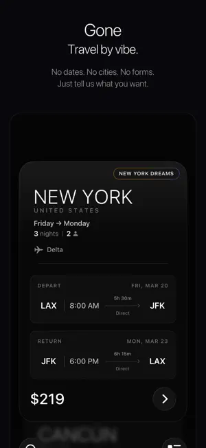 Gone - Travel by Vibe screenshot 1