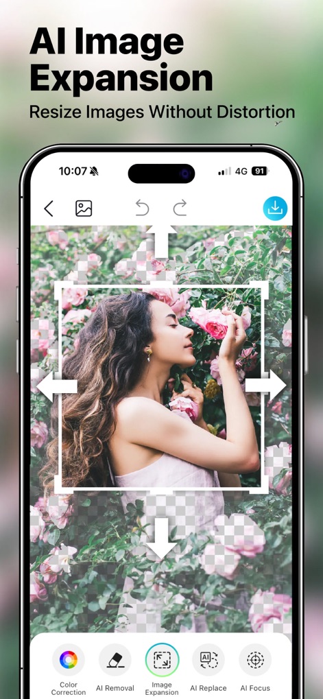 YouCam Enhance: Photo Enhancer - Esta herramienta redimensiona y expande fotografías de forma inteligente, añadiendo contenido coherente sin distorsionar la imagen original.